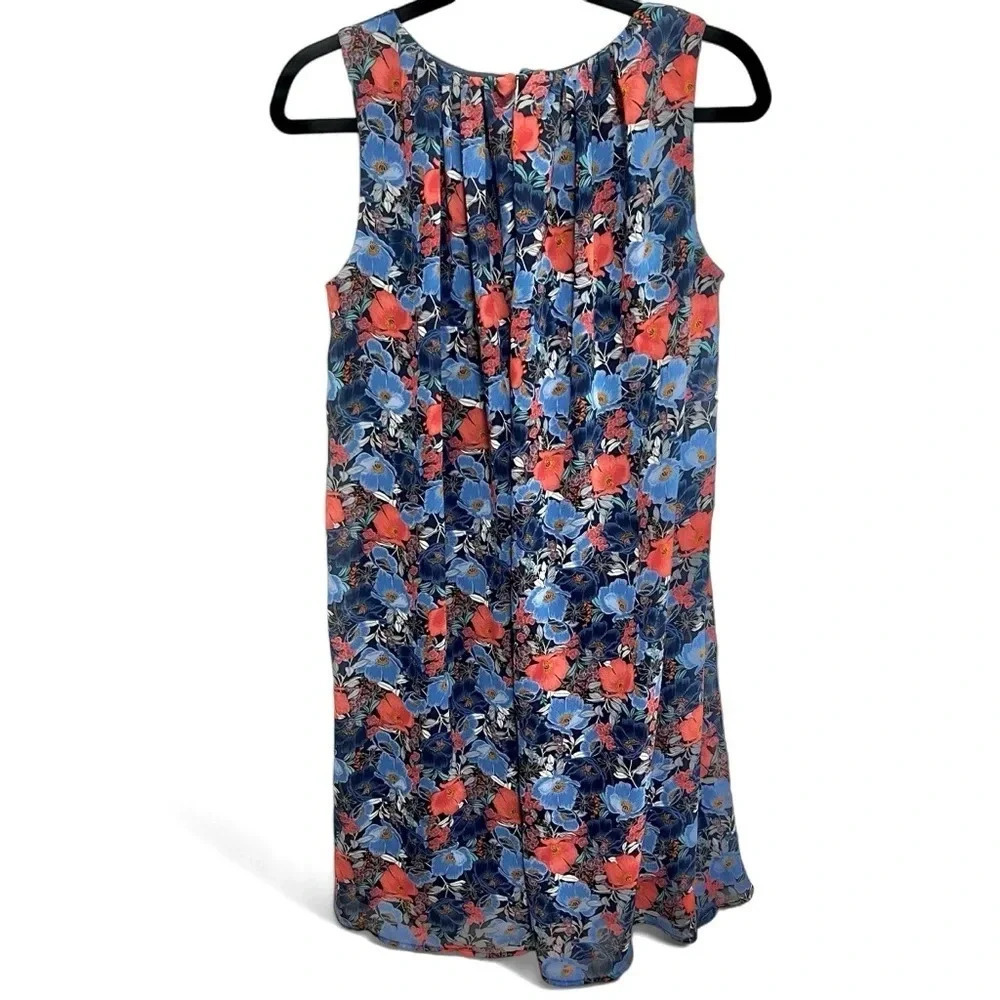 Shelby & Palmer sleeveless sheer fully lined swing dress w/pleated top size 8 - Picture 2 of 9